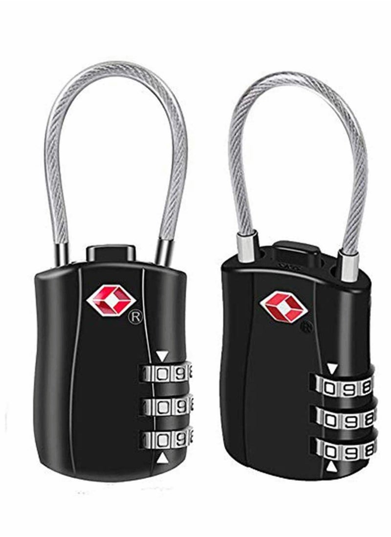 Suitcase Locks Luggage Locks, TSA Approved Luggage Lock, Zinc Alloy Security Padlock, 3-Dial Combination Padlock for Luggage, Suitcases, Backpacks, Duffle Bag Laptop Camera Bag 2Pcs - Image 1