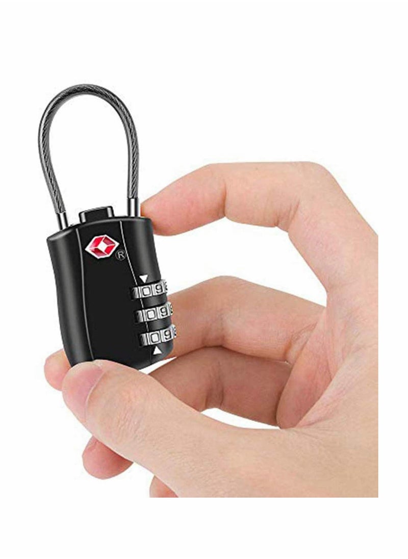 Suitcase Locks Luggage Locks, TSA Approved Luggage Lock, Zinc Alloy Security Padlock, 3-Dial Combination Padlock for Luggage, Suitcases, Backpacks, Duffle Bag Laptop Camera Bag 2Pcs - Image 4