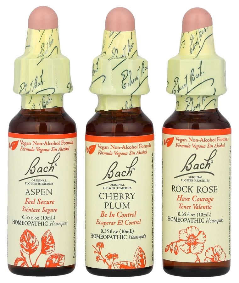 Bach Original Flower Remedies Bravery Kit Fear No More 3 Droppers 0.35 fl oz (10 ml) Each
