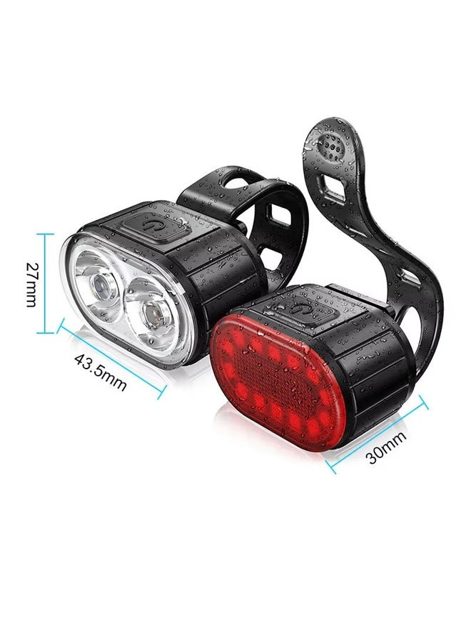Vixplorn Bicycle front and rear lights  Night riding warning lights   Waterproof cycling light set   Mountain bike light set   Front and rear lights for cycling  Adjustable brightness  USB rechargeable - Image 2