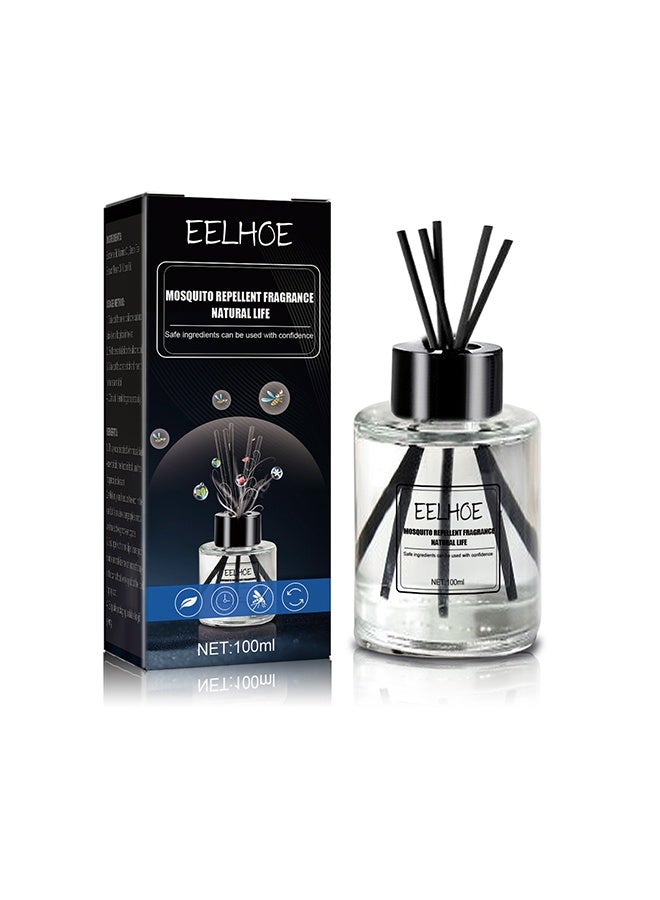 EELHOE Mosquito Repellent Fragrance Natural Life Flower Reed Diffuser with Incense Diffuser Sticks Luxury Elegant Odor Eliminator Air Freshener with Aromatherapy Essential Oil for Car Home Office Bedroom Gift 100ml  - Image 1