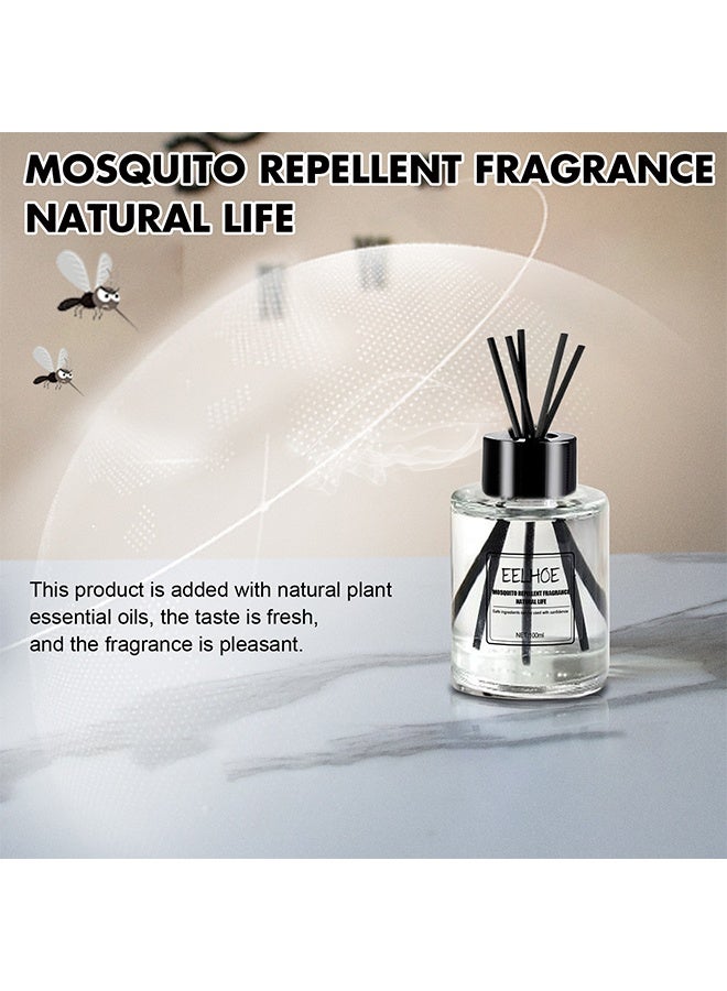 EELHOE Mosquito Repellent Fragrance Natural Life Flower Reed Diffuser with Incense Diffuser Sticks Luxury Elegant Odor Eliminator Air Freshener with Aromatherapy Essential Oil for Car Home Office Bedroom Gift 100ml  - Image 4