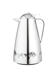 emsa EMSA German chrome thermos with a luxurious design and black rose drawings, 1 liter capacity  - Image 2