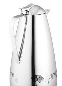 emsa EMSA German chrome thermos with a luxurious design and black rose drawings, 1 liter capacity  - Image 3