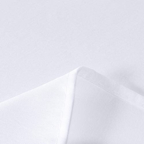 sancua Rectangle Tablecloth - 60 x 84 Inch - Stain and Wrinkle Resistant Washable Polyester Table Cloth, Decorative Fabric Table Cover for Dining Tables, Buffet Parties and Camping, White - Image 5