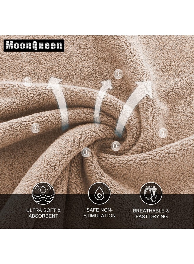MOONQUEEN Ultra Soft Premium Washcloths Set - 12 x 12 inches - 24 Pack - Quick Drying - Highly Absorbent Coral Velvet Bathroom Wash Clothes - Use as Bath, Spa, Facial, Fingertip Towel (Brown) - Image 2