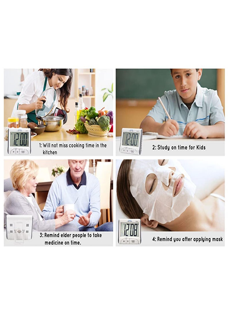 Ramkuwar with device of R Ramkuwar with device of R Digital Kitchen Timer Stopwatch Large Digits Loud Alarm Magnetic Stand for Kitchen Teachers Students Games Kids Meetings Sports Timer for Workouts ExerciseWhite  - Image 4