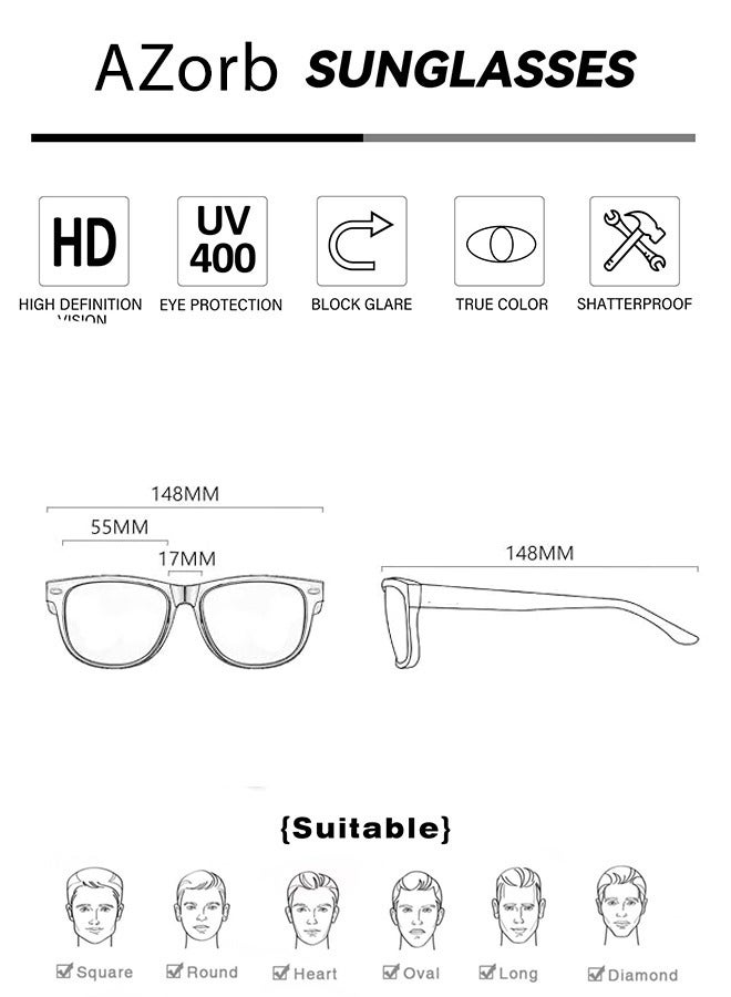 Wood Polarized Sunglasses for Men and Women Cool Style Eye Retro Sun Glassess with Wooden Temple Mens Womens UV400 Protection Shades