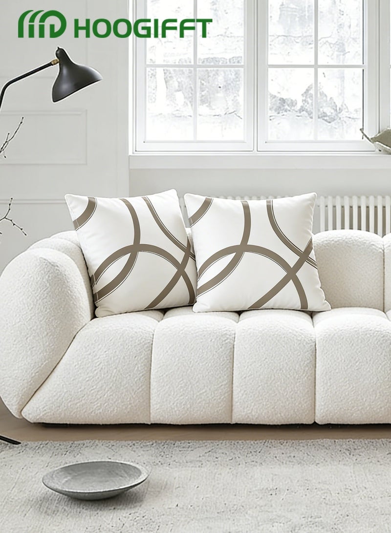 HOOGIFFT Cushion Covers Set of 2, Throw Pillow Cover, Abstract Modern Decorative Couch Pillow Case 45cm x 45cm, For Living Room Sofa Car Couch Bed Pillowcases 18x18 inches (Double sided pattern) - Image 3