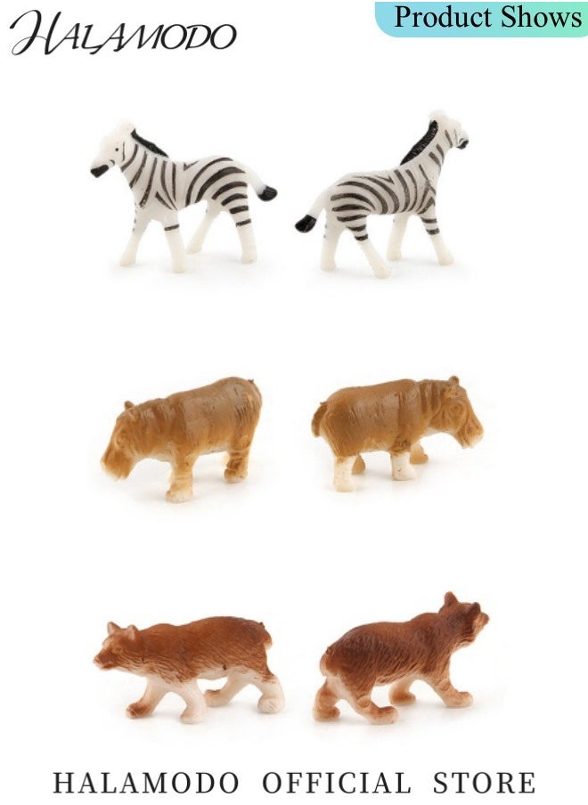 HALAMODO 12PCS Animals Figure Mini Jungle Toys Set Realistic Wild Vinyl Plastic Animal Learning Party Favors for Boys Girls Kids Toddlers Forest Small Playset  - Image 5