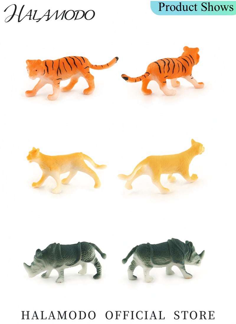 HALAMODO 12PCS Animals Figure Mini Jungle Toys Set Realistic Wild Vinyl Plastic Animal Learning Party Favors for Boys Girls Kids Toddlers Forest Small Playset  - Image 4