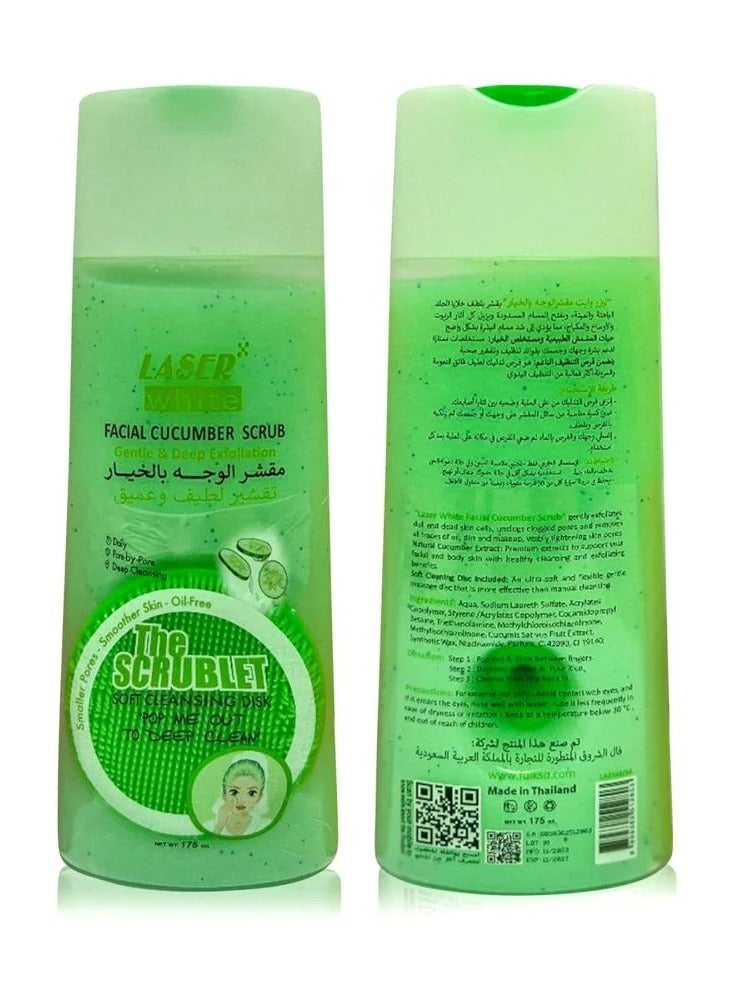 laser white Cucumber face scrub 175ml - Image 3
