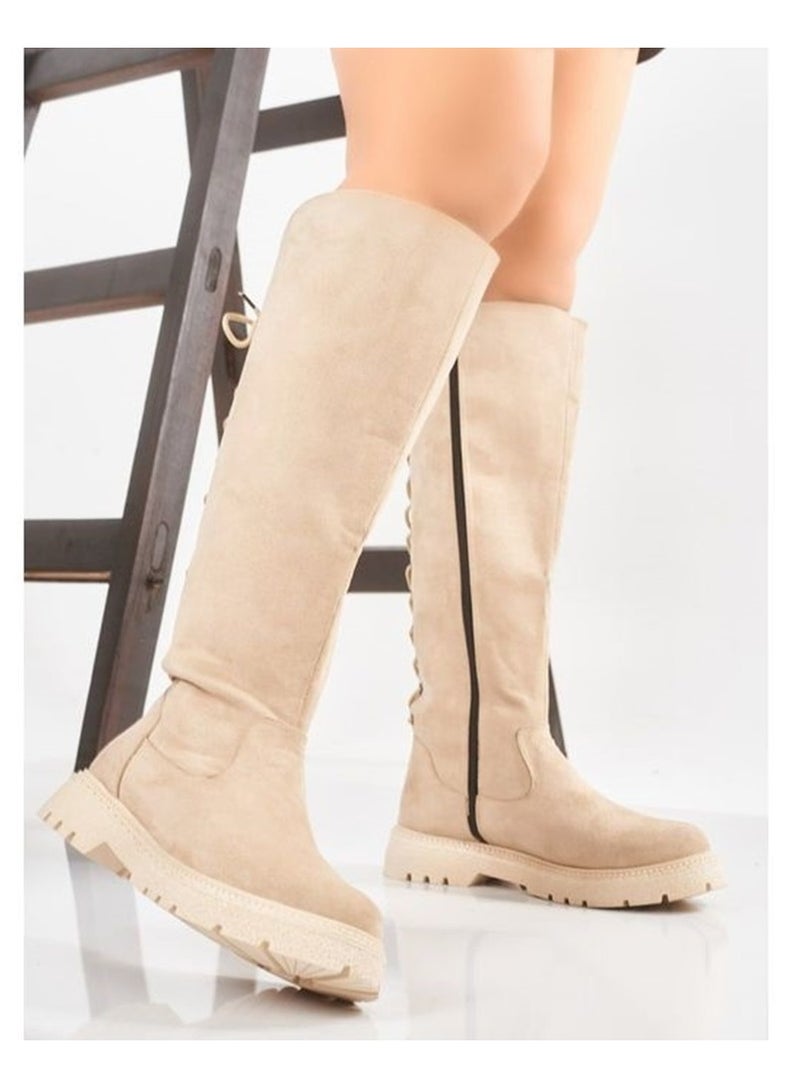 LIFESTYLISH Knee High LB-20 Suede - Beige  - Image 1