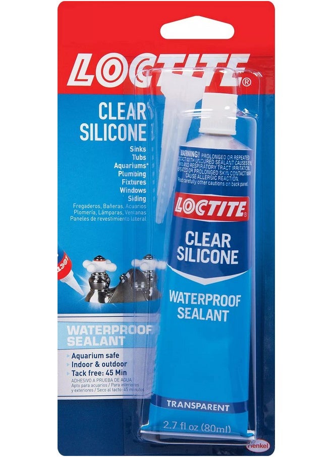 Loctite Loctite Silicone Waterproof multipurpose adhesive and sealant creates protective seal ideal for metal, glass, rubber, tile,used indoors and outdoors, aquarium safe(fresh and salt water), 80ml  - Image 1