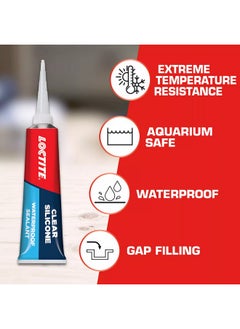 Loctite Loctite Silicone Waterproof multipurpose adhesive and sealant creates protective seal ideal for metal, glass, rubber, tile,used indoors and outdoors, aquarium safe(fresh and salt water), 80ml  - Image 4