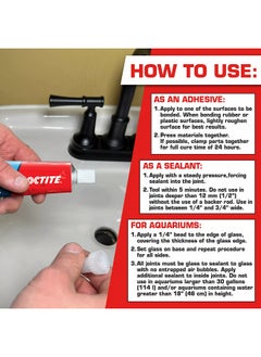 Loctite Loctite Silicone Waterproof multipurpose adhesive and sealant creates protective seal ideal for metal, glass, rubber, tile,used indoors and outdoors, aquarium safe(fresh and salt water), 80ml  - Image 2