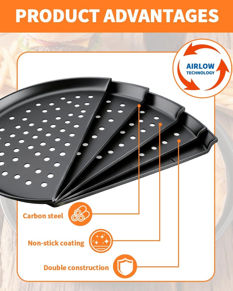 OXDFK 12-Inch Nonstick Pizza Pan with Holes, Perforated Carbon Steel Pizza Tray for Oven, Round Bakeware Pizza Tray for Home Restaurant Kitchen (3) - Image 4