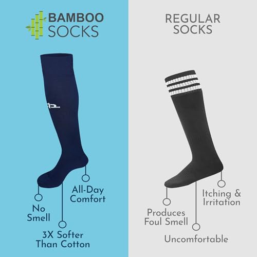 HEELIUM Bamboo Football Socks for Men & Women | Odour Free, Superior Grip & Cushioned Base | 3X Softer than Cotton Stockings - Image 2