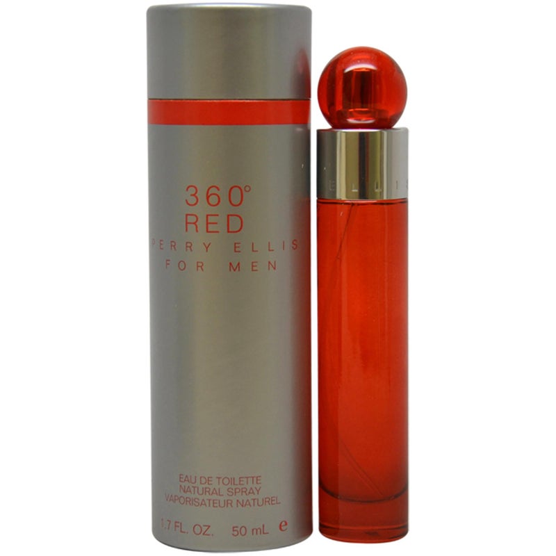 Perry Ellis 360Â° Red Eau De Toilette Spray for Men - Mens Cologne, Long Lasting Perfume, EDT, Fragrance with Notes of Clove, Cinnamon & Patchouli - 1.7 fl oz (50 mL)
