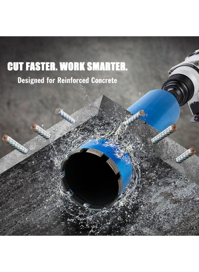 Dong Cheng Wet Core Drill Bit for Reinforced Concrete, Brick, Stone, 76mm Diameter, 35.56cm Depth, 10mm Diamond Segment - Image 2