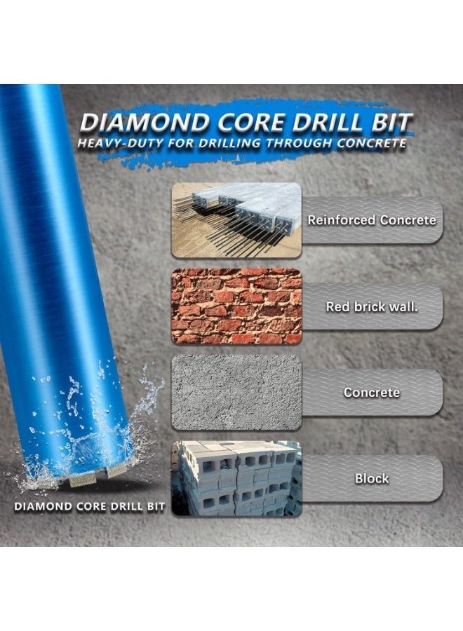 Dong Cheng Wet Core Drill Bit for Reinforced Concrete, Brick, Stone, 76mm Diameter, 35.56cm Depth, 10mm Diamond Segment - Image 3
