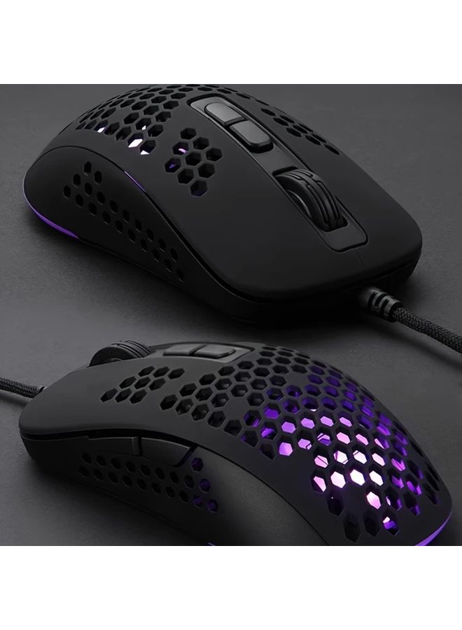 Ultralight Honeycomb Shell Wired Gaming Mouse Breathing Backlight USB Optical Computer Mouse With USB A Port For Windows Xbox PS4 Mac Air Hp Acer Black - Image 4