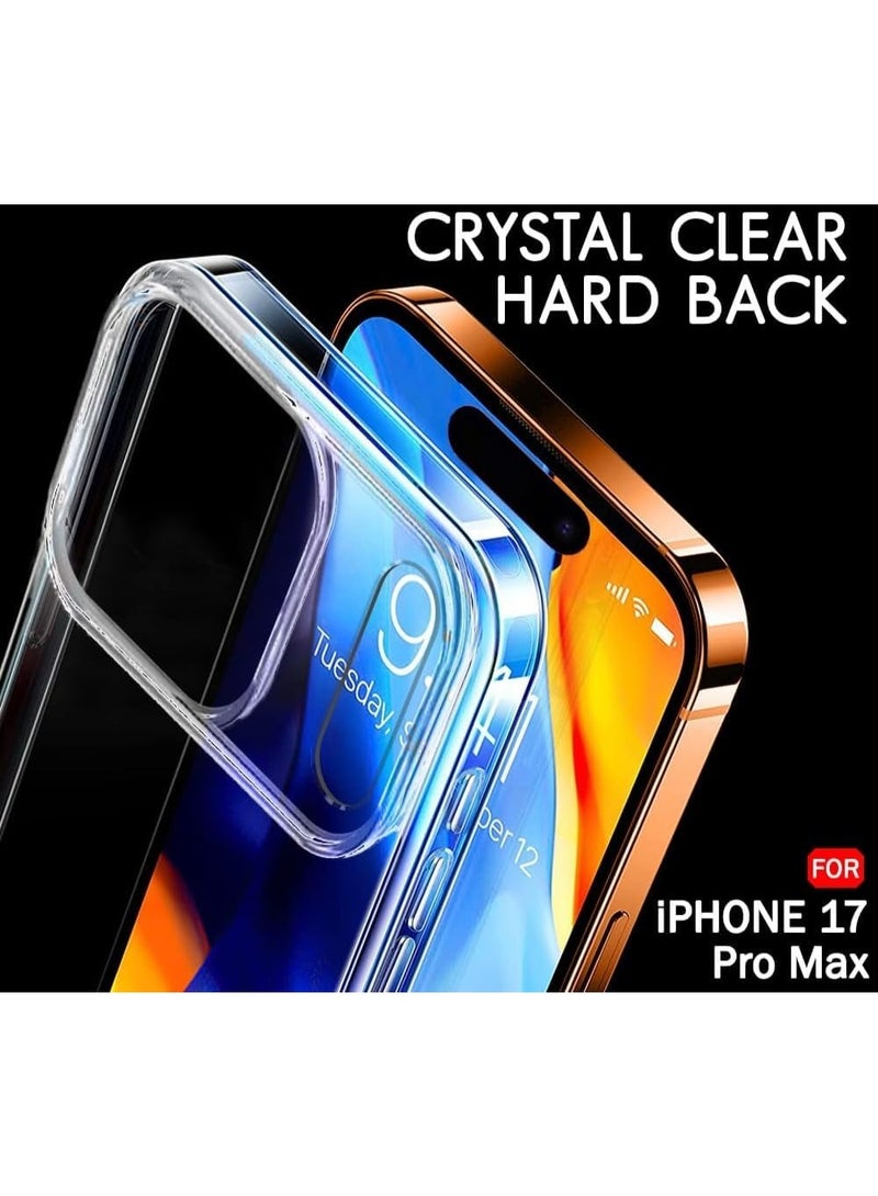 حومة جراب iPhone 17 Pro Max مقاوم للصدمات غير قابل للاصفرار لهاتف iPhone 17 Pro Max، جراب شفاف كريستالي مضاد للخدش لهاتف iPhone 17 Pro Max مقاس 6.9 بوصة - Image 4