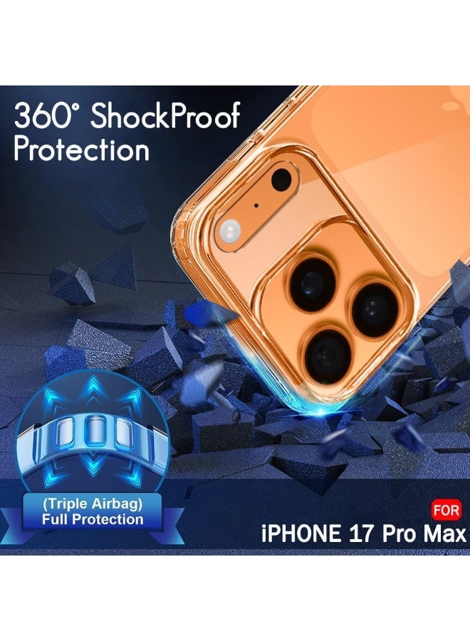 حومة جراب iPhone 17 Pro Max مقاوم للصدمات غير قابل للاصفرار لهاتف iPhone 17 Pro Max، جراب شفاف كريستالي مضاد للخدش لهاتف iPhone 17 Pro Max مقاس 6.9 بوصة - Image 5