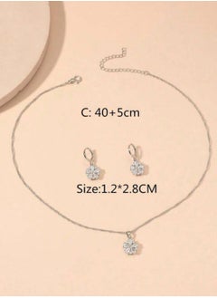 Jewelry 4You Elegant Silver Plated Stainless Steel Necklace & Earrings Jewellery Set For Women  - Image 3