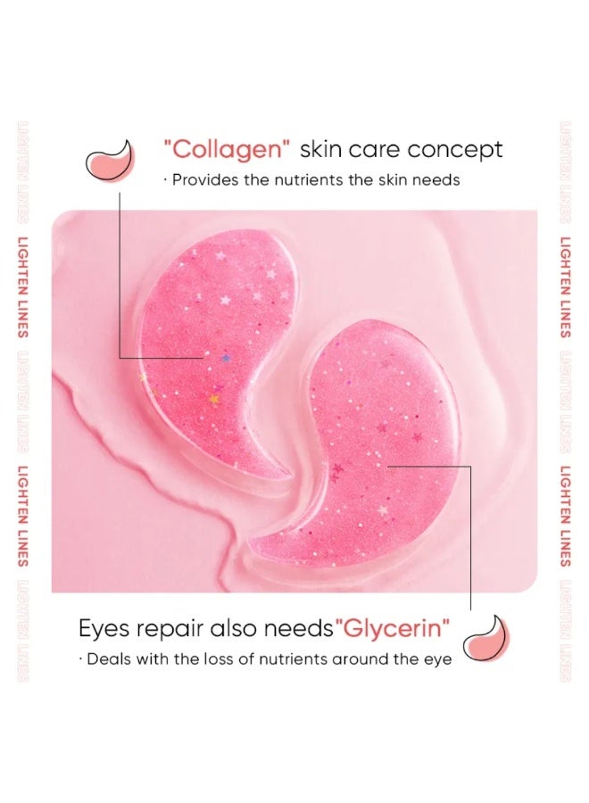 SADOER 60pcs Starry Eye Mask Moisturizing and hydrating eye area Eye care Eye Patches Brightens eye area Rose and Collagen Dark Circles Under Eye Treatment Collagen Under Eye Mask Under Eye Patches - Image 4