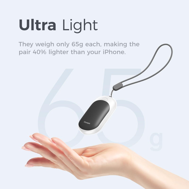 OCOOPA Magnetic Rechargeable Hand Warmers 2 Pack, Fast Heating, 3-Settings, UL Certified, Electric Portable Pocket Heater, Hunting, Golf, Camping Gear, Warm Gifts for Women, Tech Gift Men, UT3 Lite - Image 3