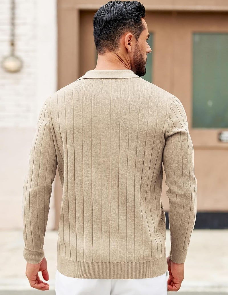 NORTHWIND Men's Cotton Full Sleeve Collar Polo Sweater for Man Rib Knitted Sweaters for Men Winter Pullover Sweater for Men (in, Alpha, L, Coco) - Image 2