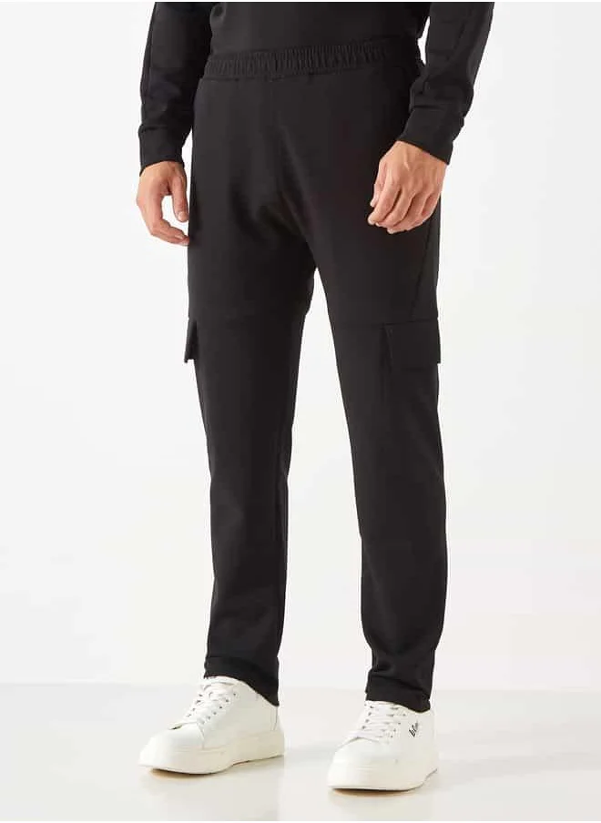 ادوت Solid Pants with Elasticated Waistband and Pockets