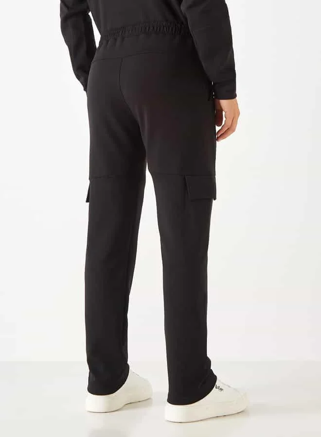 ADOT by Splash Solid Pants with Elasticated Waistband and Pockets