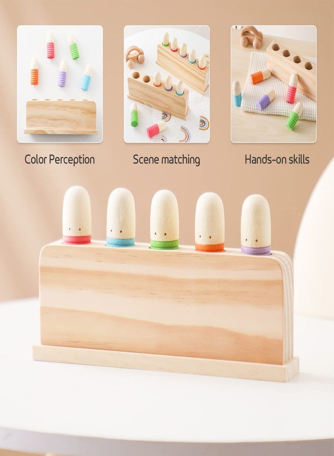 Etucdose Pop Up Toy Multicolor Puppets | Wooden Color Sorting Toys | STEM Montessori Color Matching Toys | Preschool Learning Educational Toys Gifts for Kids Boys Girls Ages for 1 2 3 Years (Classic Colours) - Image 3