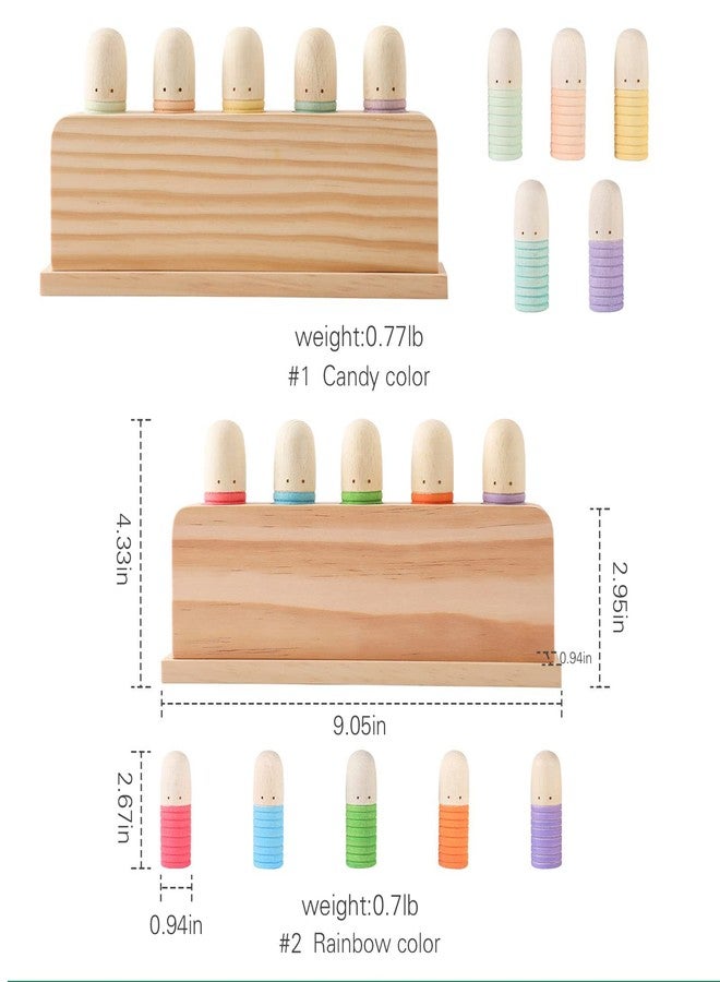 Etucdose Pop Up Toy Multicolor Puppets | Wooden Color Sorting Toys | STEM Montessori Color Matching Toys | Preschool Learning Educational Toys Gifts for Kids Boys Girls Ages for 1 2 3 Years (Classic Colours) - Image 5