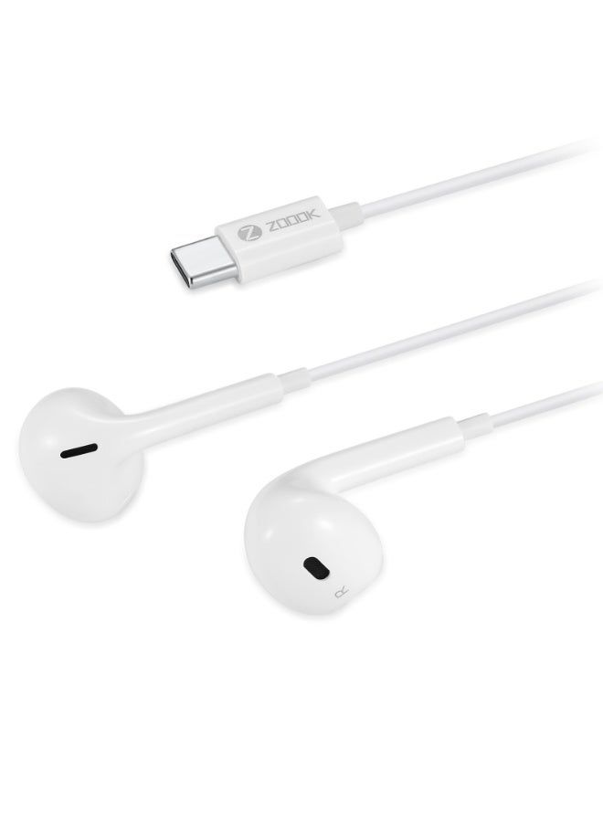 Zoook Beatles USB-C Wired Earphones with Mic & Volume Control | Type-C Headphones for iPhone 16/15 Pro Max, Samsung Galaxy S23/S22/S21, Note 10/20, A53/A54, Android Smartphones & Tablets, 1.2m - Image 2
