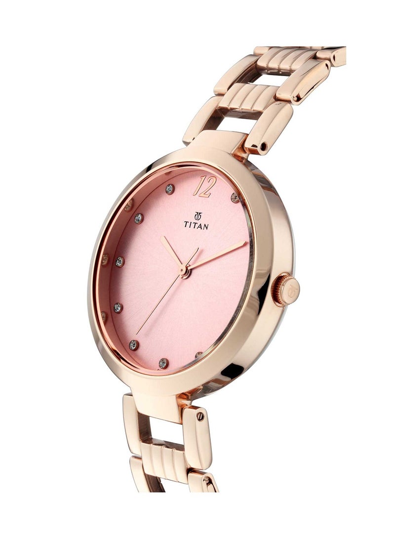 Titan Sparkle Pink Dial Analog Stainless Steel Strap watch for Women - Image 2