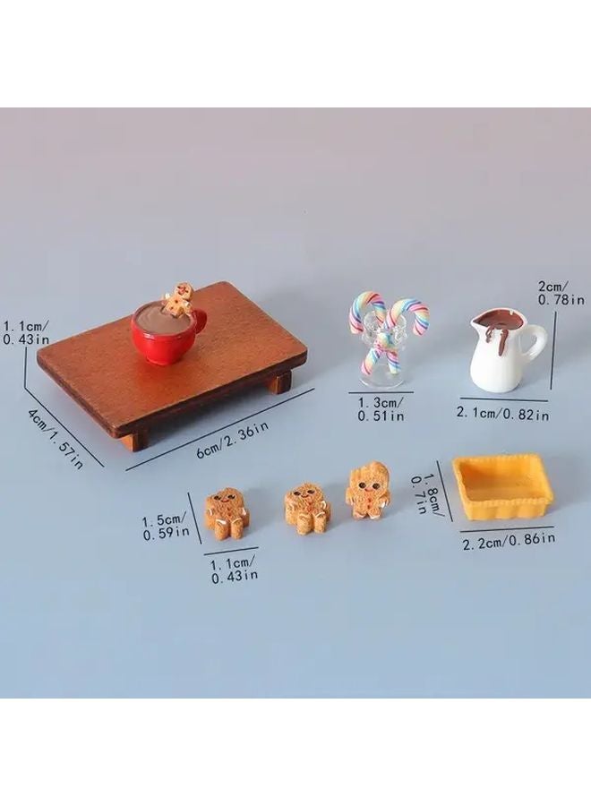 10 Piece Christmas Food Game Miniature Gingerbread Cookie Dollhouse Figurines - Image 4