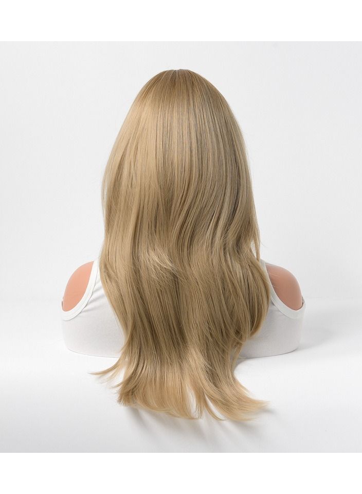 Estelle Full Wig for Heat Resistant Synthetic Wig Natural Long Straight Wig With Bangs Lady Fiber Wig Elegant Golden - Image 4
