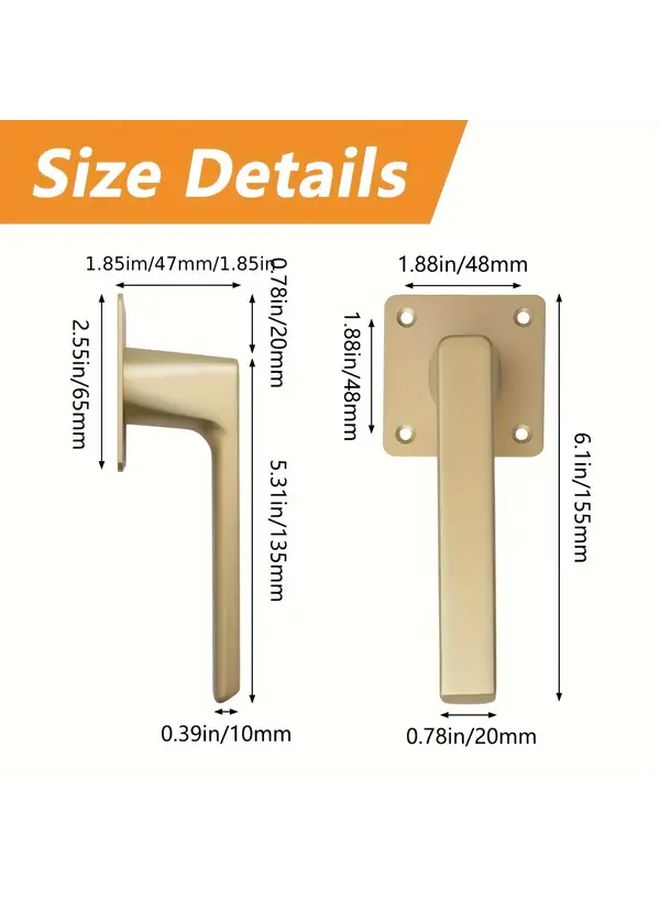 3pcs Aluminum Alloy Interior Door Lever Handles Golden Polish Easy Install - Image 3