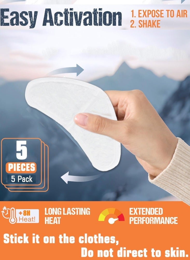 سان هان رقعة تدفئة الخصر - عبوات علاجية ساخنة يمكن التخلص منها لأسفل الظهر - حتى 8 ساعات من الحرارة تدوم طويلاً وتخفف من الانزعاج للعمل في الهواء الطلق في الشتاء والأنشطة الرياضية - 5 قطع - Image 4