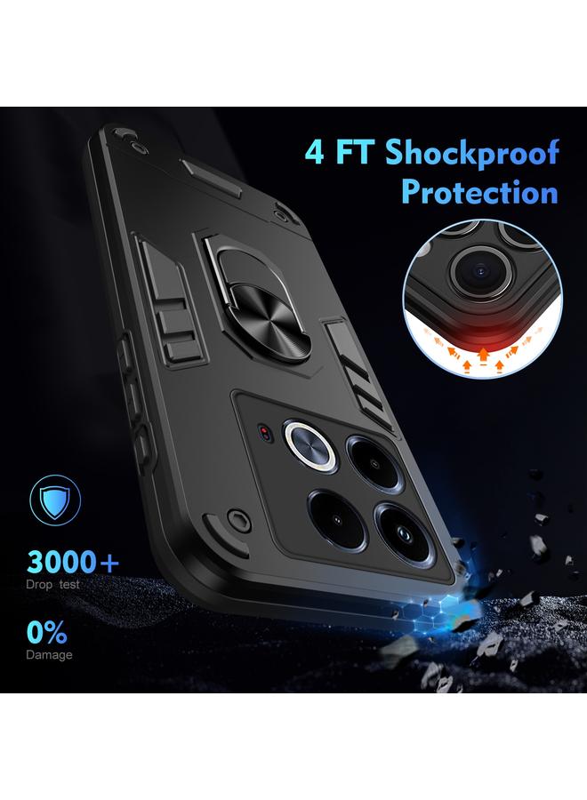 اس-توب جراب لهاتف Infinix Note 40 جراب هاتف معدني مقاوم للصدمات مزود بحلقة - Image 4