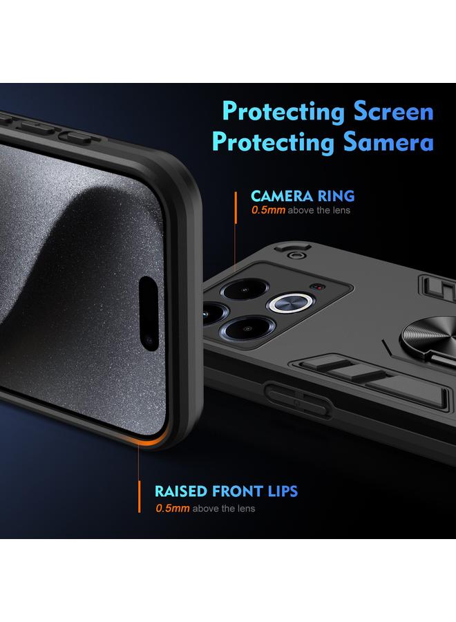 اس-توب جراب لهاتف Infinix Note 40 جراب هاتف معدني مقاوم للصدمات مزود بحلقة - Image 3