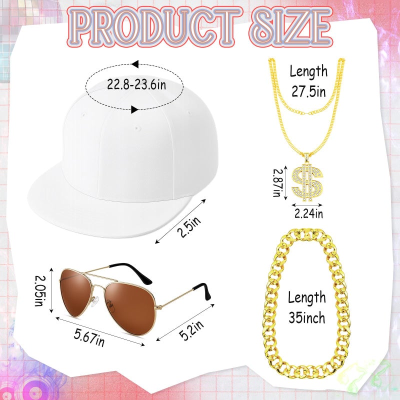 Maiteenly 5 Pcs Retro Singer Costume Kit Rapper Costume 80s 90s Accessories for Women Disco Party Decor Halloween Cosplay(XL) - Image 2