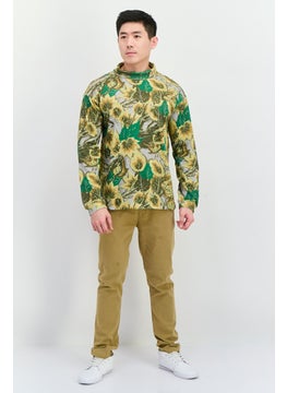 The Hundreds Men Turtle Neck Allover Print Long Sleeves Top, Green Combo  - Image 4