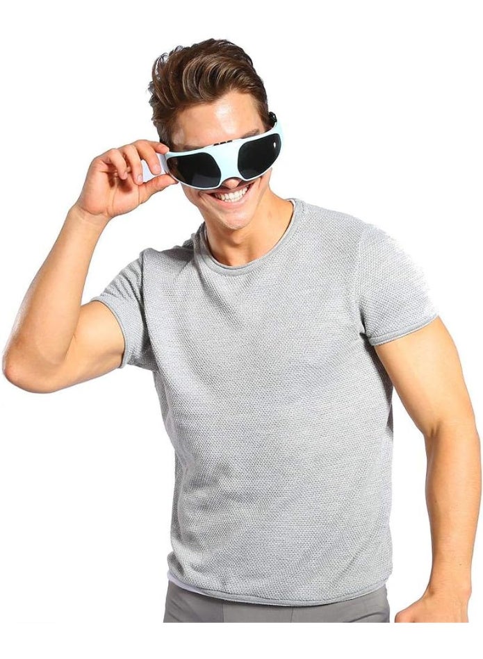 مدلك العين الكهربائي بالاهتزاز والضغط الحراري والهواء المضغوط | يخفف إجهاد العين، جفافها والهالات السوداء | قابل للطي، محمول وقابل لإعادة الشحن عبر USB - Image 3