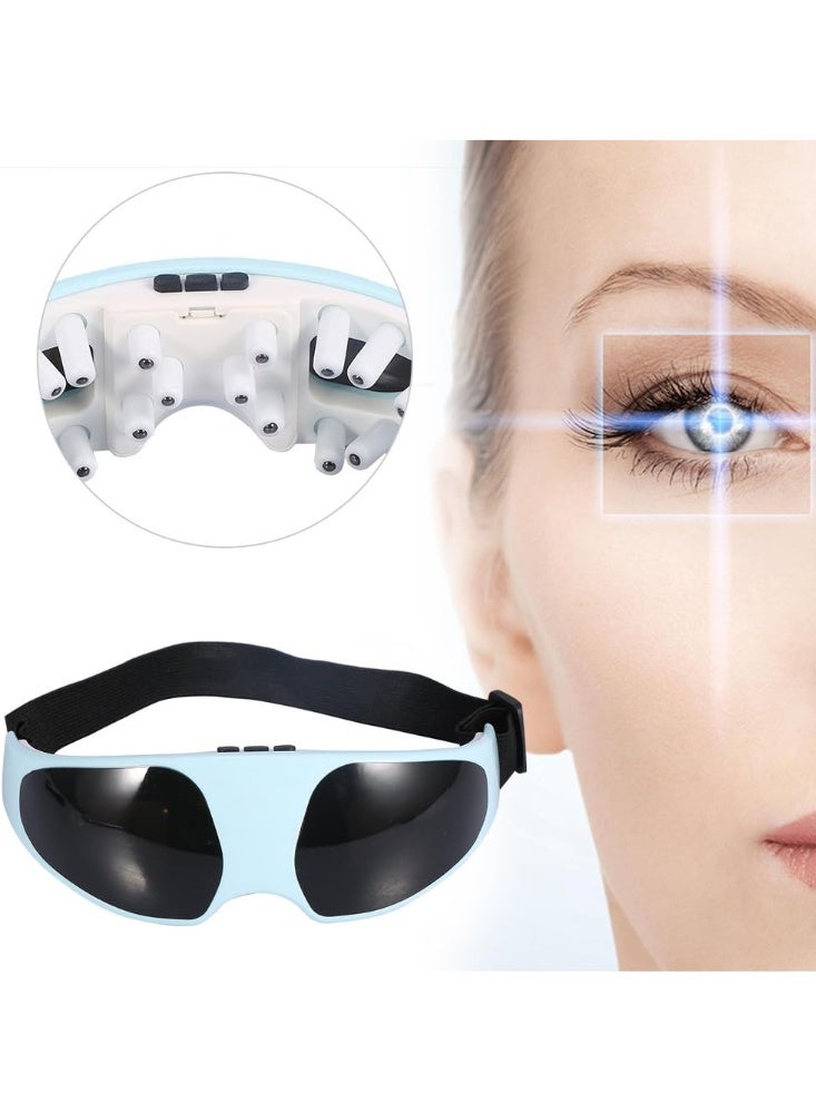 مدلك العين الكهربائي بالاهتزاز والضغط الحراري والهواء المضغوط | يخفف إجهاد العين، جفافها والهالات السوداء | قابل للطي، محمول وقابل لإعادة الشحن عبر USB - Image 1