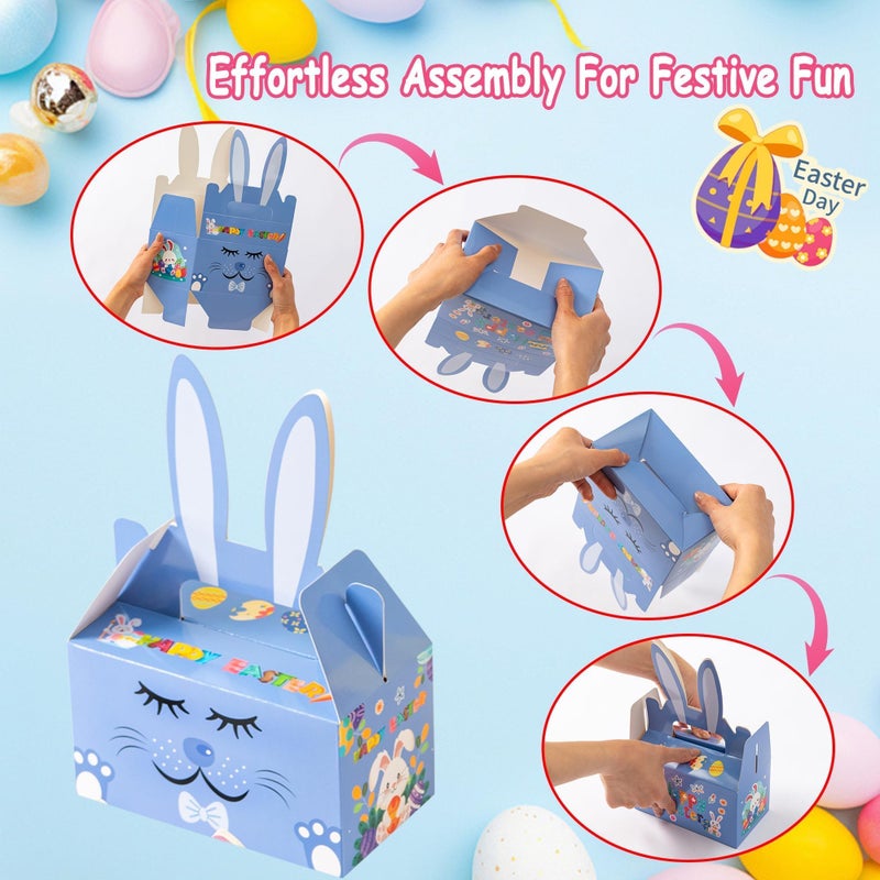Kiddelo 12 Pack Easter Baskets, Bunny Easter Treat Bags, Rabbit Treat Boxes Gift Bags, Basket Bulk for Kids Party Favors, Holiday Goody and Classroom Holiday Prizes - Image 3