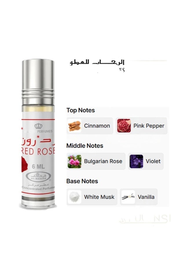 Alrehab Red Rose Concentrated Perfume Oil - 6ml - Image 2